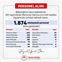Tarım ve Orman Bakanlığı 1.874 Sözleşmeli Personel Alacak: Başvuru Süreci ve Şartlar Belli Oldu