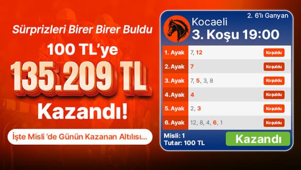 Misli'de 100 TL'lik Kupon 135.209 TL'lik Büyük Ödül Getirdi
